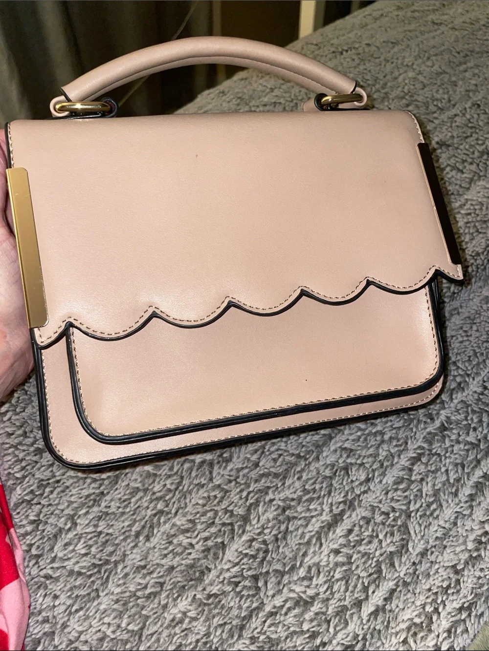 Scalloped Top-Handle Satchel in Nude (never used ) super cute!